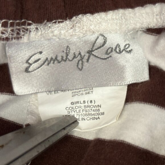 Emily Rose Girls Leggings Halloween Fall Stripes w/ Orange Ruffle Size 8 - Picture 4 of 4